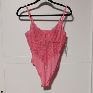 INC Intimates Pink Lace Bodysuit